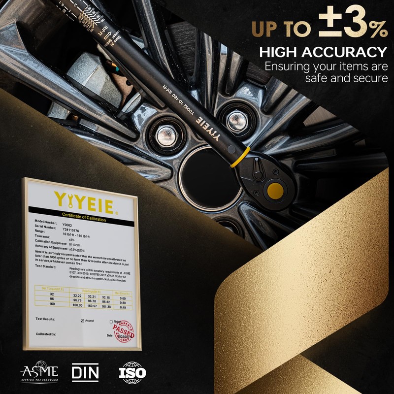 1/2-Inch Drive Torque Wrench with Upgraded Lock Ring, ±3% High
