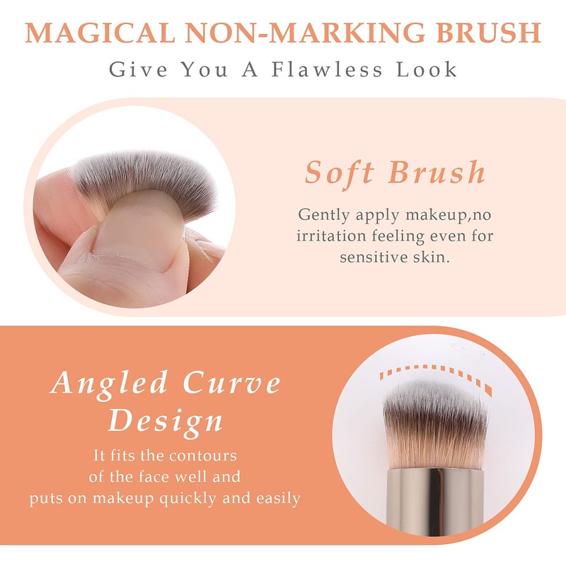 WLLHYF Concealer Brush Foundation Brush, Eye Mini Angled Flat Top