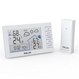 Thermometer/Hygrometer, Indoor/Outdoor, Digital Thermometer, Hygrometer, Wireless, High Precision, Weather Forecast, Clock Included, LCD Large Screen, Backlight, Highest / Lowest Temperature Humidity