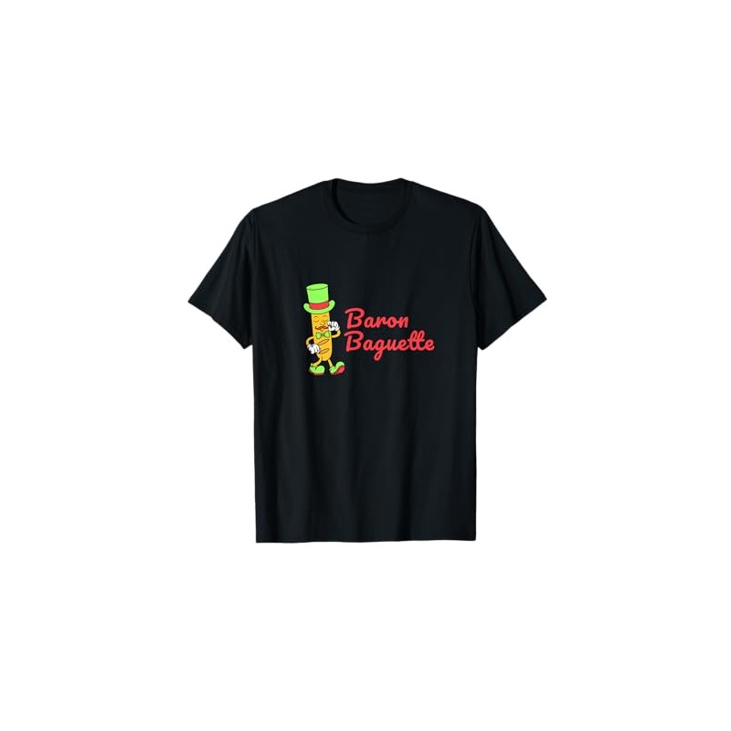 Baron Baguette - Retro Cartoon Bread Character T-Shirt