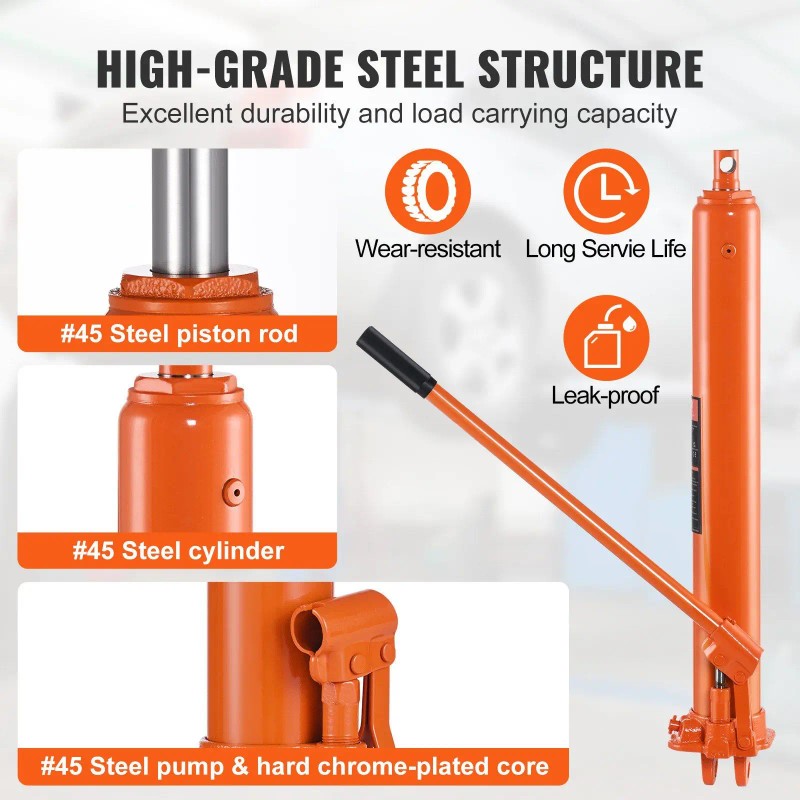 3 Ton Hydraulic Bottle Jack Steel Car Jack With Long