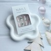 24 Pcs Christmas Press on Nails Short Square French Tip
