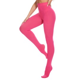 CozyWow Women's Tights, Elasticated, Semi-Opaque Tights in 25 Colours, 80 Denier, pink