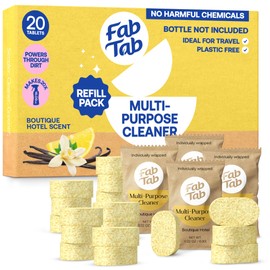 Fab Tab Sustainable Cleaning - All Purpose Refill Spray Tablets - Multi-surface Cleaning Spray Refill - Plant-based - Multi Purpose Cleaner Refill Tablet 20 Count - (Bottle Not Included)