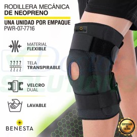 Benesta Rodillera Mecánica De Neopreno Benesta Color Negro
