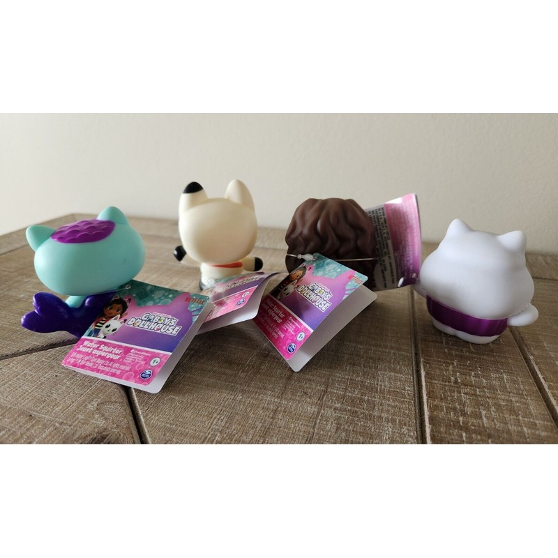 Spin Master NWT GABBY'S DOLLHOUSE WATER SQUIRTERS SET OF FOUR