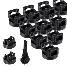Fokmuaex 12PCS Magnetic Cable Tie Mount Kit - 22mm Strong Magnetic Wire Holder with Nylon Zip Ties for Secure Cable Management