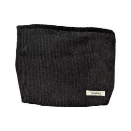 Sozakka Corduroy Cosmetic Bag with Zipper, great travel bag Large Capacity Black