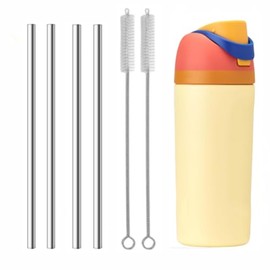 Straw Replacement for Owala Water Bottle 16oz, Metal Drinking Straw with Straw Cleaner Brush Compatible with Owala FreeSip 16OZ, Stainless Steel Straw Accessories for Owala Water Bottle