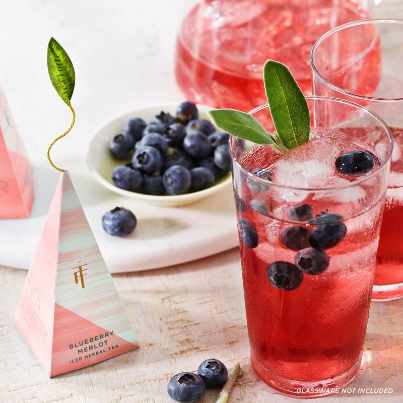 Tea Forte Tea Over Ice Blueberry Merlot Premium Organic Caffeine-Free