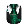 Barry.Wang Men's Plain Paisley Tie Satin with Pocket Square Wedding