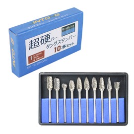 JINTONG Router Bit, Drill Bit, Tungsten Bar, Carbide Cutter, Router Bit Set of 10, 0.1 inch (3 mm) Shaft, Blade Width 0.2 inch (6 mm)