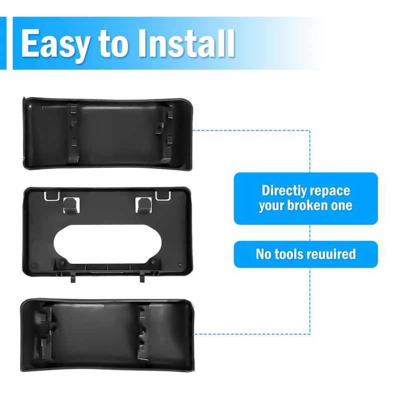 Front Bumper Guards Pads & License Plate Frame Bracket Set
