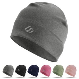 HASAGEI Running Beanie Thermal Running Hat Men Skull Cap Running Cap Cycling Hat Under Helmet Cap Sports Hat Grey