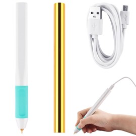 Juego de bolígrafos de aluminio calentados y rollo de papel de aluminio, para arrancador de pluma de aluminio, bolígrafo de papel de aluminio, para álbumes de recortes, kits de herramientas de álbumes de recortes, rollo de papel de aluminio dorado para h