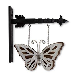 K&K Interiors, 17286A 15 Inch Metal & Wood Double Sided Butterfly Arrow Replacement