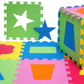 LittleTom Soft Baby Play Mat Children Foam Puzzle 10 Large Floor Tiles Symbols