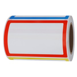 Hylabelest 200pcs Plain Name Tag Colour Coding Labels Colorful Border Name Tag Stickers, 3.5x2.25 Inch, 4 Colors
