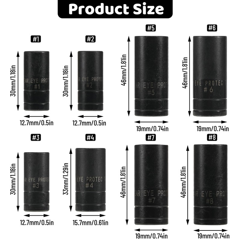 8 Pcs Thread Tap Socket Set 1/4" & 3/8" Drive