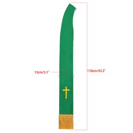 BLESSUME Reversible Clergy Stole Choir Priest Adult's Church Relegious Stole (Green and White 1)