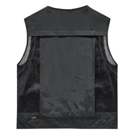 PRIJOUHE Men's Fishing Vest Casual Summer Outdoor Travel Work Safari Vest Lightweight Sleeveless Jacket With Pockets