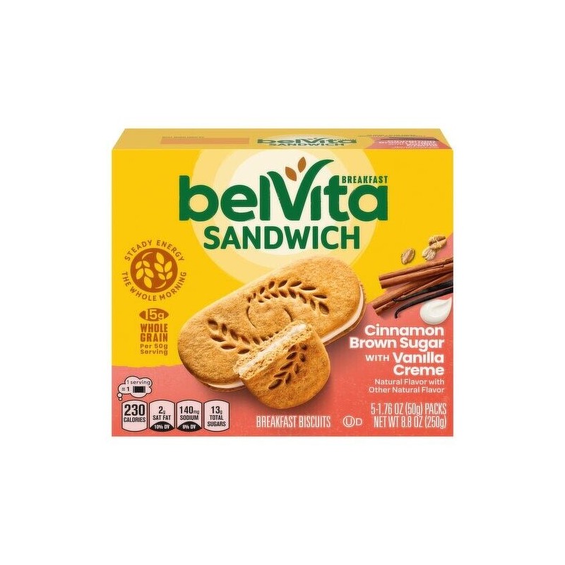 belVita Cinnamon Brown Sugar With Vanilla Creme Breakfast Biscuits Sandwiches-6B