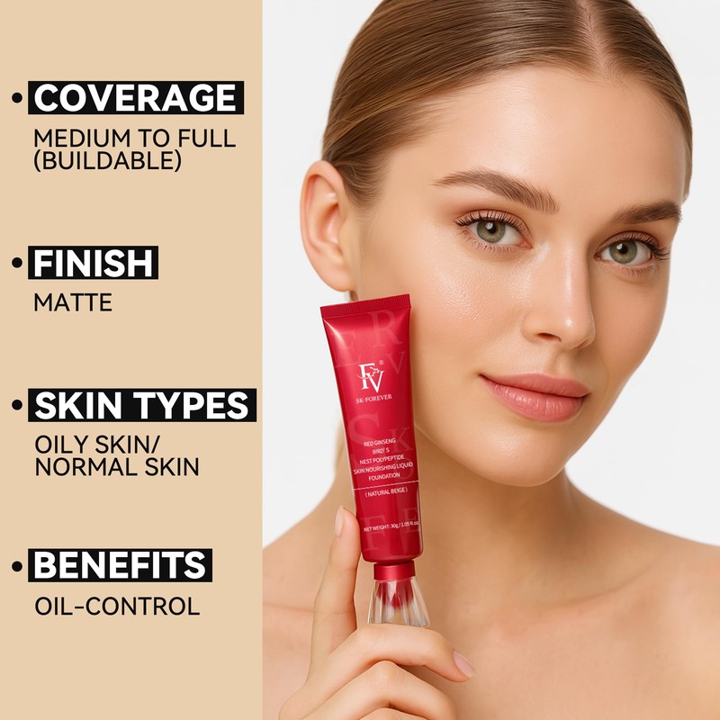 FV Matte Waterproof Foundation-Longwear Transfer-Proof, with Medium to Full Coverage,