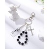 Blushtier Holy Water Bottle Keychain with Rosary Beads Crucifix, Catholic