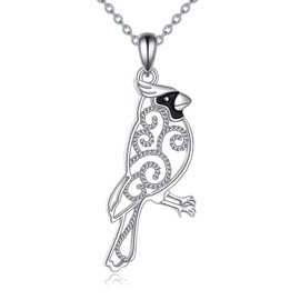 VONALA Halskette mit rotem Kardinal 925 Sterlingsilber Vogel-Halskette filigraner Schmuck Kardinal-Geschenke für Frauen zum Geburtstag