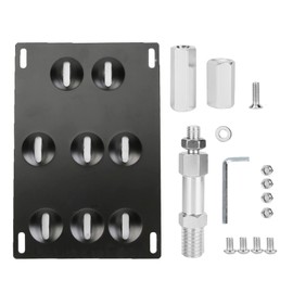 Placa de Montaje para Placa de Matrícula, Gancho de Remolque para Parachoques Delantero de Coche, Soporte de Montaje para Placa de Matrícula, Soporte Ajustable de 8 Agujeros