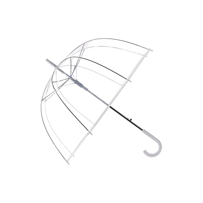 Unibos DOME SEE THRU WEDDING UMBRELLA CLEAR WITH WHITE HANDLE