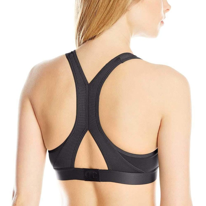 Champion womens Curvy Sports Bra,Black,Small