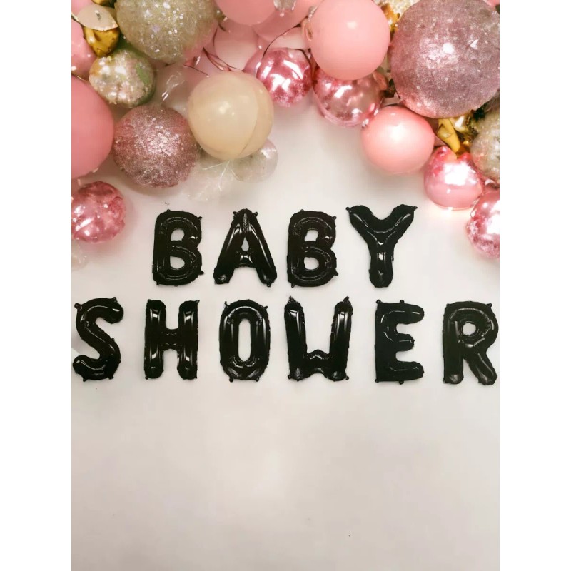 A4f Solutions Globo Baby Shower Letrero Negro Fiesta Decoración 1
