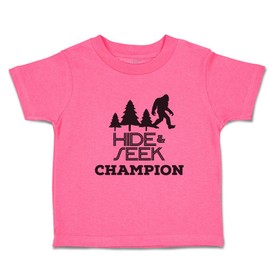 Toddler T-Shirt Hide & Seek Champion an Silhouette Bigfoot and Trees Cotton Champion Boy & Girl Clothes Baby Funny Tee Hot Pink Design Only 7T