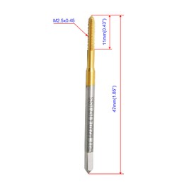 Aopin M4 x 0.7 Taper Hand Tap HSS Metric High Speed Steel Hand/Machine Use Straight Flute Thread Tap, Used to Create New Threads, Rescrew Damaged and Jammed Threads, 1 Piece