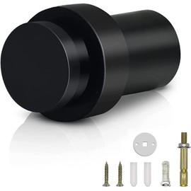 KOLAKO Door Stop, Floor Door Stop, Black for Bottom of Door, 2" Heavy Duty Commercial Cylindrical Door Wedge Wall Protector Modern Floor Door Stopper with Rubber Bumper