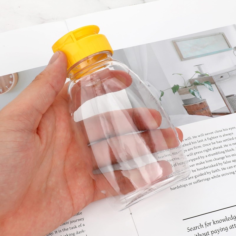 2Pcs Clear Plastic Honey Bottles Honey Squeeze Jar Empty Refillable