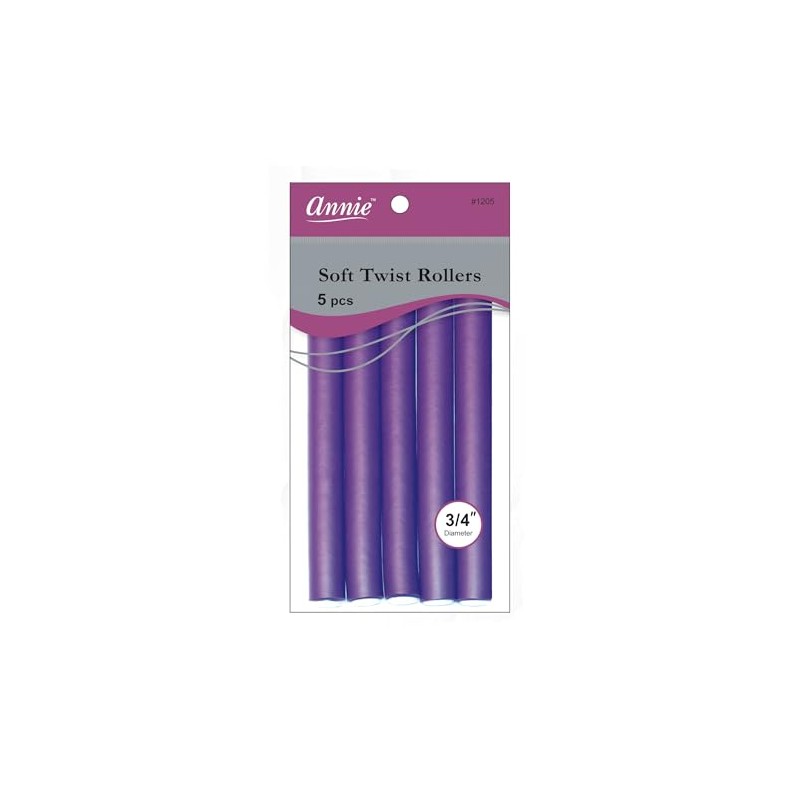 Annie 01205 Soft Twist Rollers, Purple, 5 Count