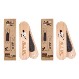 ALL IN Charcoal Floss 32 yd – Activated Charcoal Floss with Reusable Bamboo Floss Holder – BPA Free, Plant Based, No PFAS, Free of "Forever Chemicals" - Mint Floss for Plaque Removal, Fresh Breath (2)