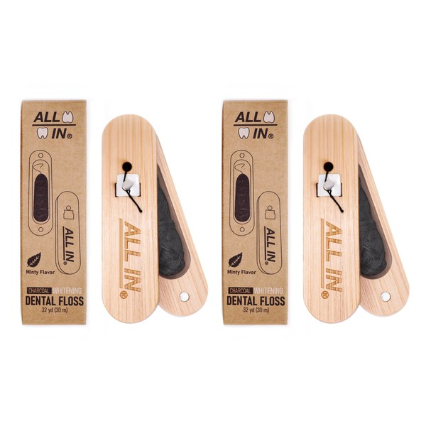 ALL IN Charcoal Floss 32 yd – Activated Charcoal Floss