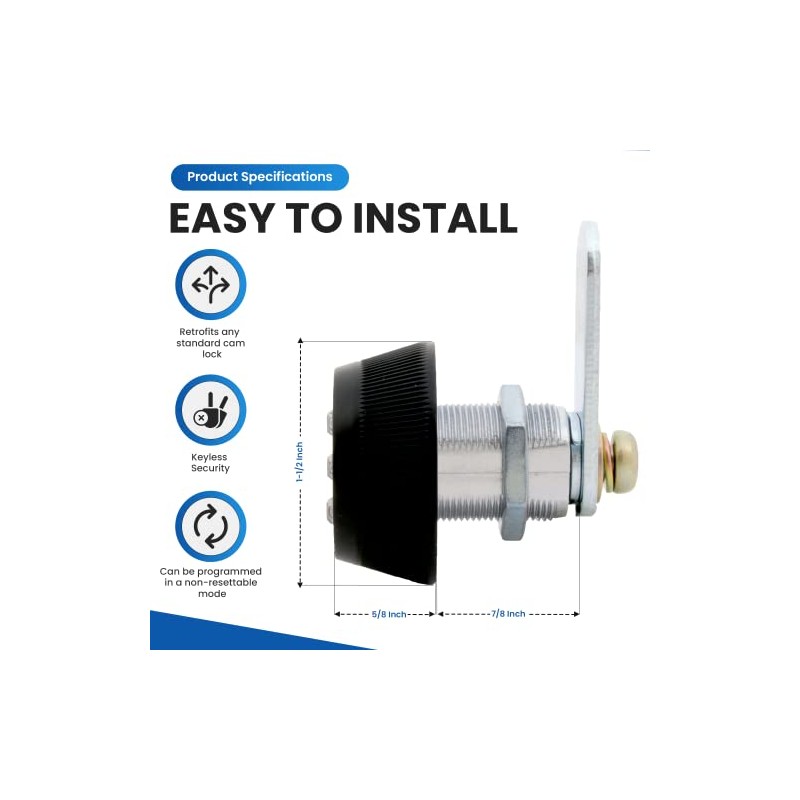 Combi-Cam Combinated Lock 7850R - Medium Black Cam Lock |