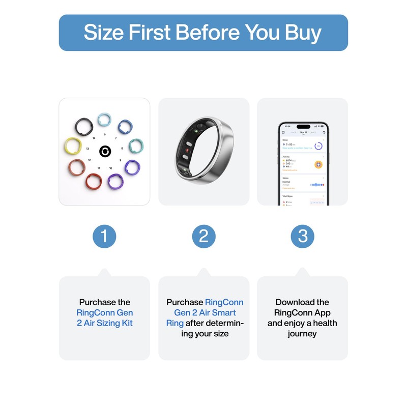 RingConn Gen 2 Air Sizing Kit - Size First Before