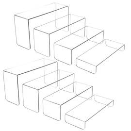 MerryNine 8pcs Clear Acrylic U Shaped Display Stands, Handicraft Storage Shelves (Rectangle)