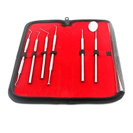 PRECISE CANADA: Tartar and Bad Breath 6 PC Dental Tool KIT - Includes TWEEZER, Scraper, Scaler, Mirror Probe, Ideal for Professional and Personal USE.Holiday Gift