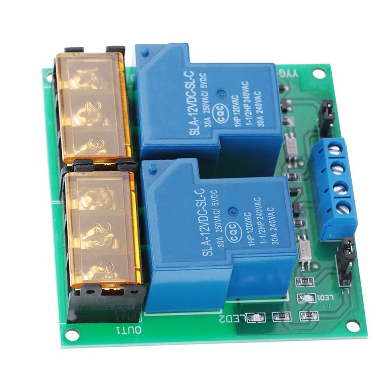 30A YYG-3 DC12V 2 Channel Relay Module Relay Switch, Two