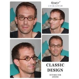 Eyekepper Blue Light Filter Glasses - Computer Reading Glasses - Small Round Blocking Readers Reading with Spring Hinges - Grey +1.25