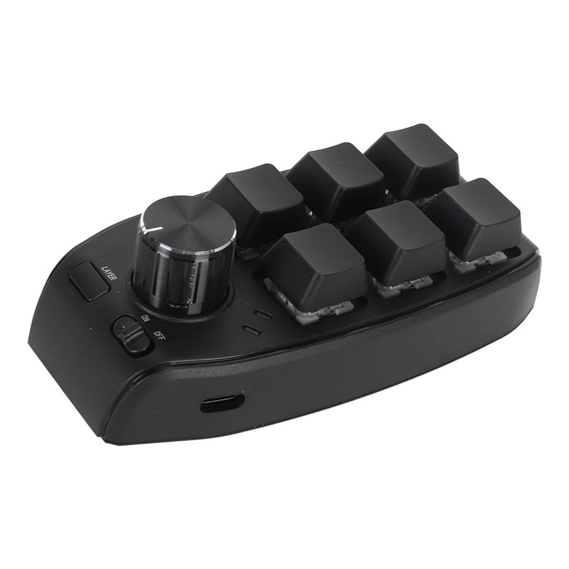 Mini Keypad 6 Keys 1 Knob Red Switch Mechanical Plug