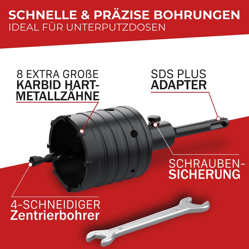 TRACADA SDS Plus Drill Bit 68 mm with Screw Lock