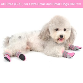 Zunea Dog Boots, Pink, Size L, Breathable Mesh, Non-slip Soles, Protects Paws, for Small Dogs