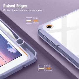 FINTIE FINTIE Hybrid Case Compatible with iPad 9th / 8th / 7th Generation (2021/2020/2019 Release) 10.2 inch - Shockproof Cover with Clear Back Shell w/Pencil Holder, Auto Wake/Sleep, Purple Marble